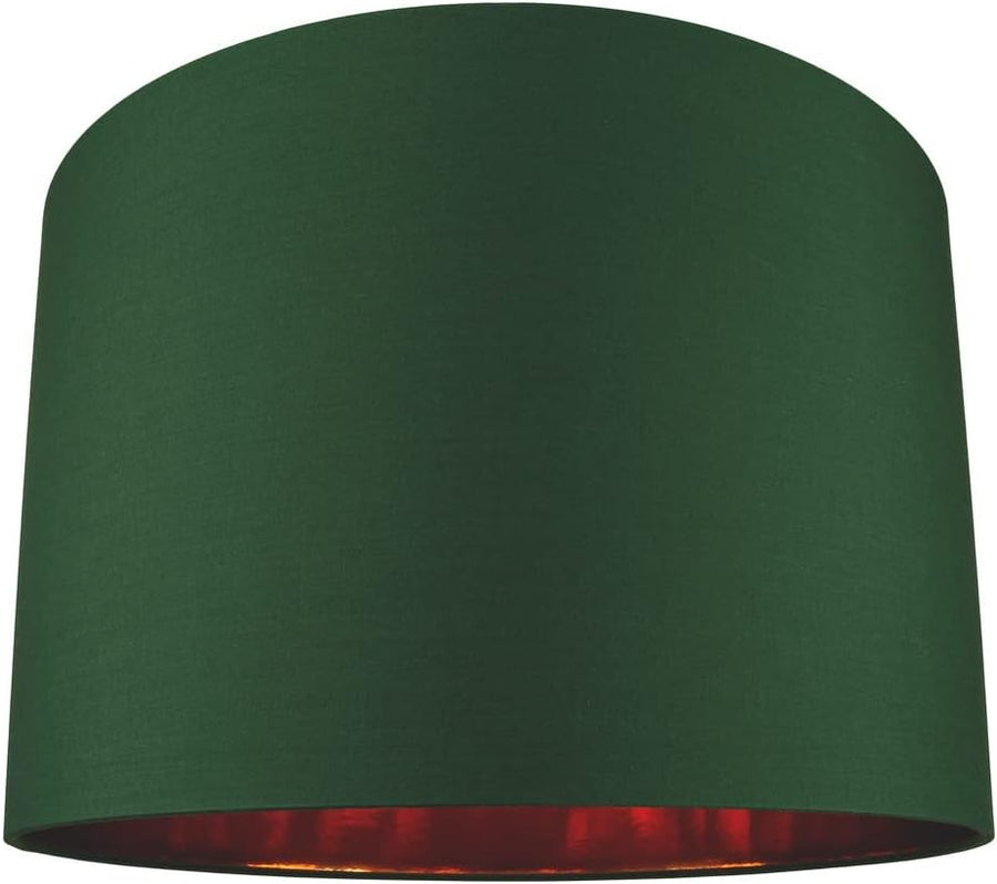 Forest Green Drum Lamp Shade Copper Lined Modern Table Floor Pendant 16"