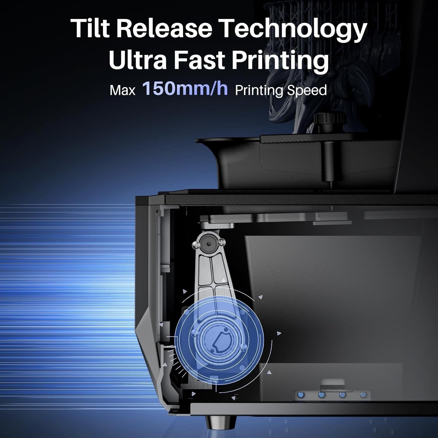16K Resin 3D Printer 10in Mono LCD 150mm/h AI Camera WiFi Large