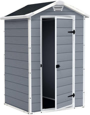 Outdoor Plastic Garden Shed with Floor & Lock Option Weatherproof Storage 4x3ft