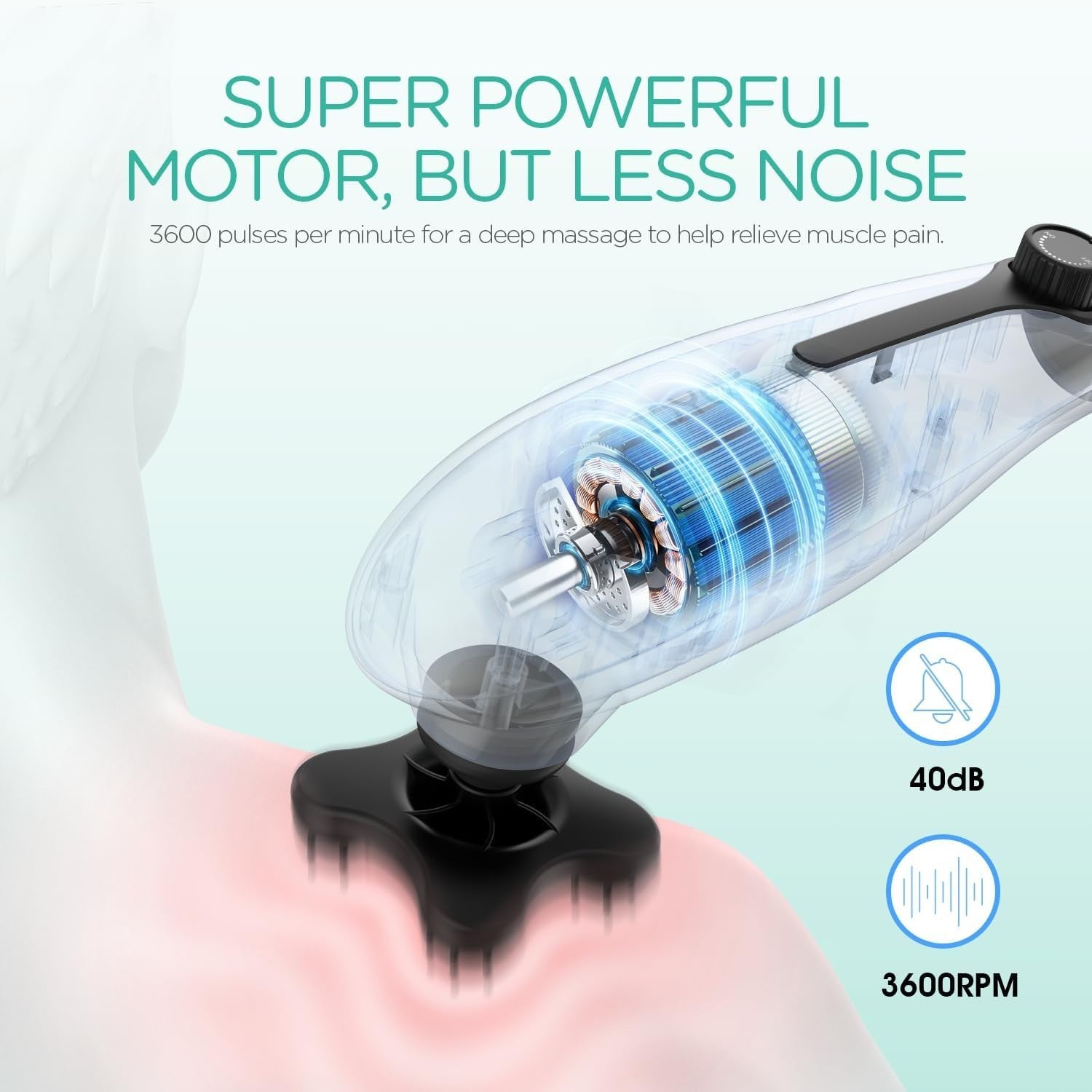 Handheld Neck Back Massager Deep Tissue Percussion Pain Relief Body Relaxer