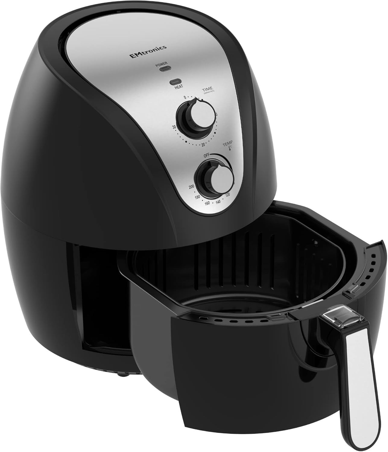 4.5L Family Air Fryer 1400W Oil Free Low Fat Cooker 30min Timer Black