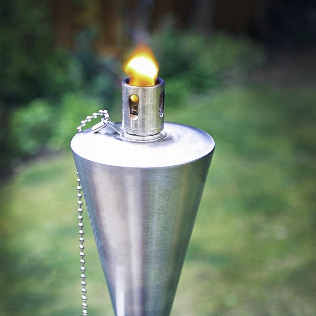 12 Pack  Metal Garden Torches 146cm Silver Outdoor Oil Lantern