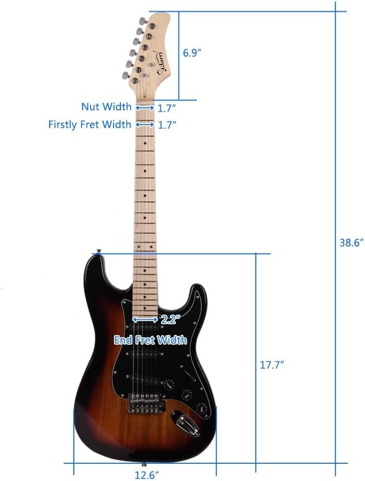 Full Size Electric Guitar Starter Kit with 20W Amp Sunburst