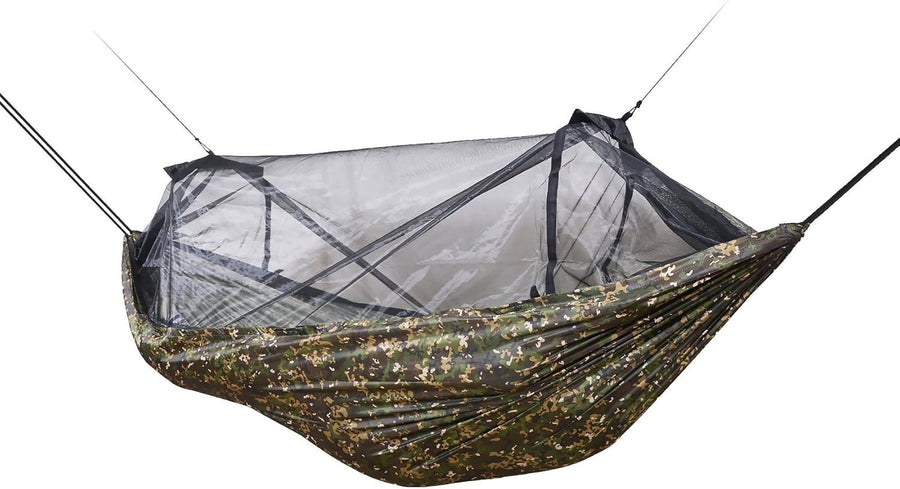 Camouflage Camping Hammock with Mosquito Net – Lightweight, Portable, 1 Person