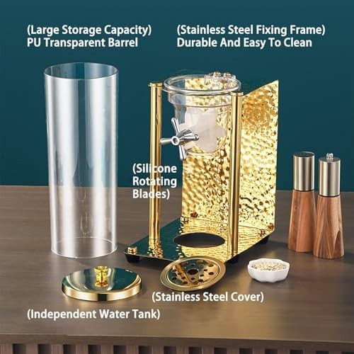 Stainless Steel Cereal Dispenser Rotating Dry Food Grain Storage Bin