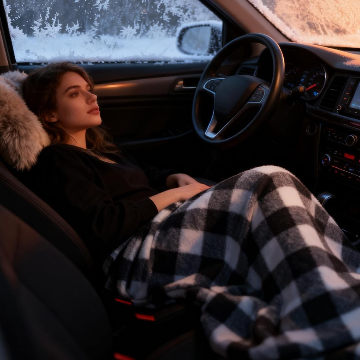 12V Electric Heated Car Black Blanket Throw 3 Heat Levels Travel Camping Warm