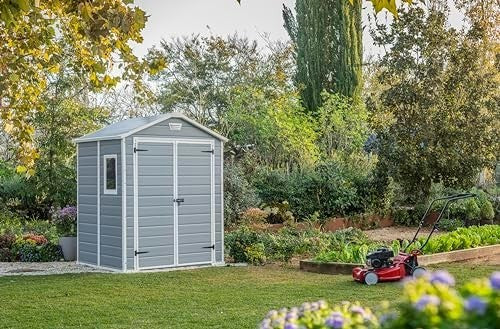Spacious Outdoor Garden Storage Shed 6x5 ft Lockable Weatherproof Resin