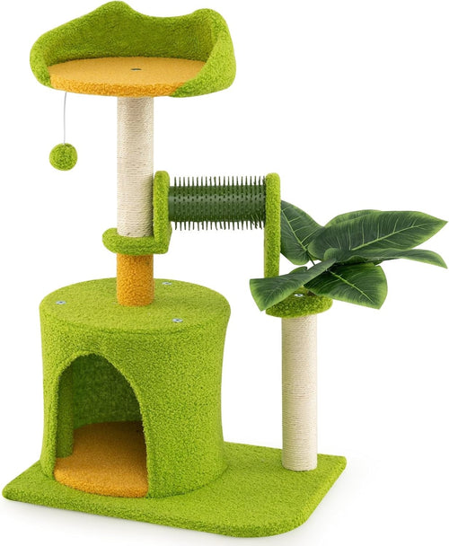 Green Palm Cat Tree Tower with Condo Perch Sisal Scratching Posts 79cm