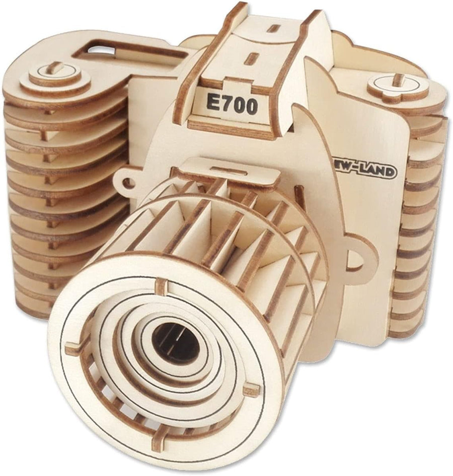 3D Wooden Puzzle Camera DIY Kit for Adults Teens – No Glue Needed, Fun Build