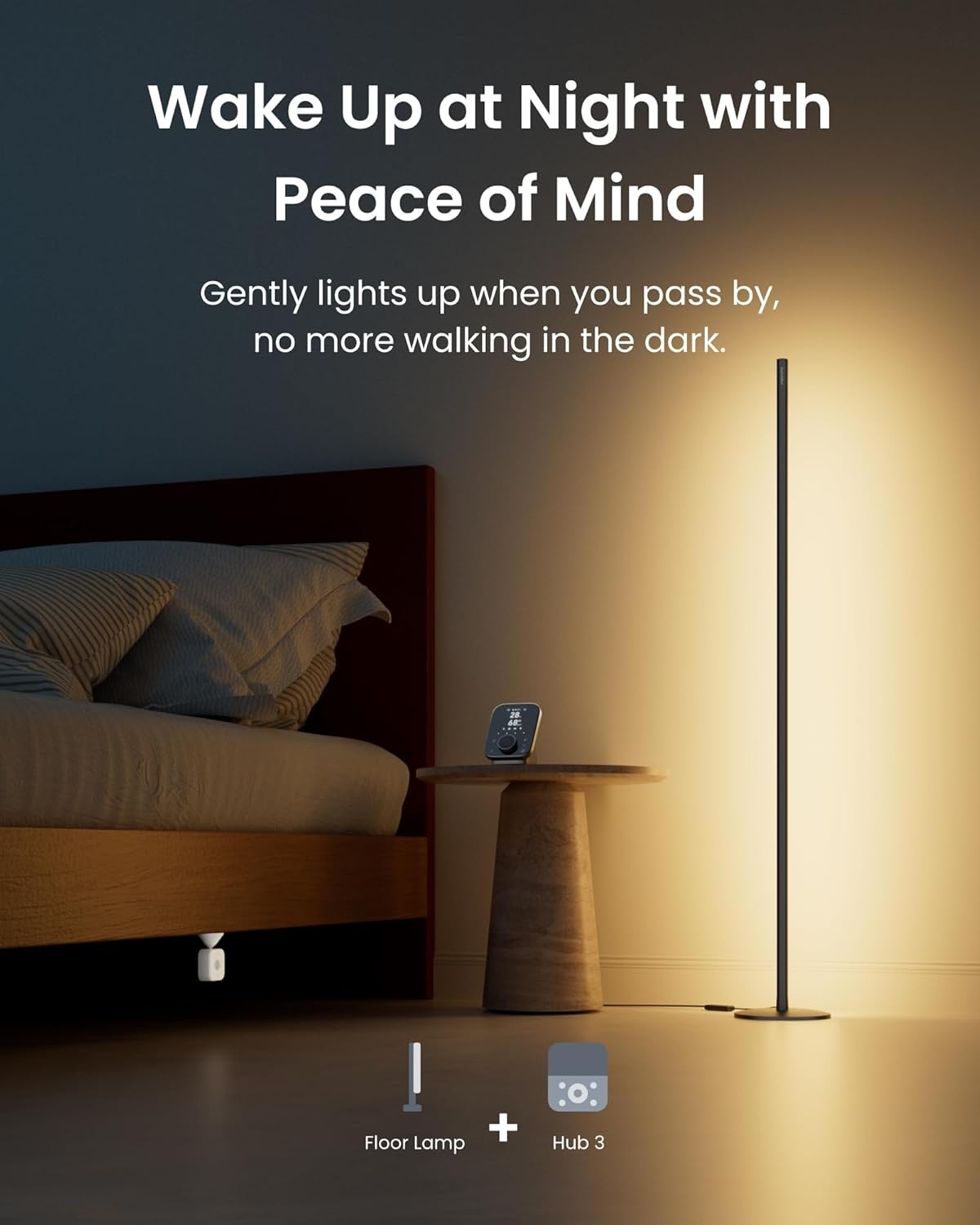 Smart LED Corner Floor Lamp RGB Colour App Voice Control Music Sync Light