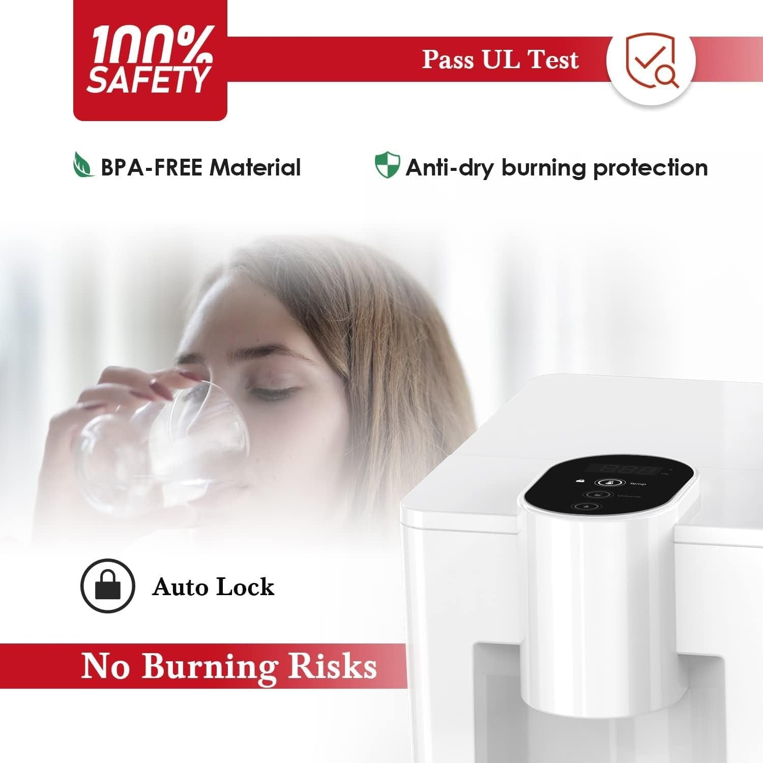 Instant Hot Water Dispenser Filter 3.2L Touch Control 5 Temp Safety Lock