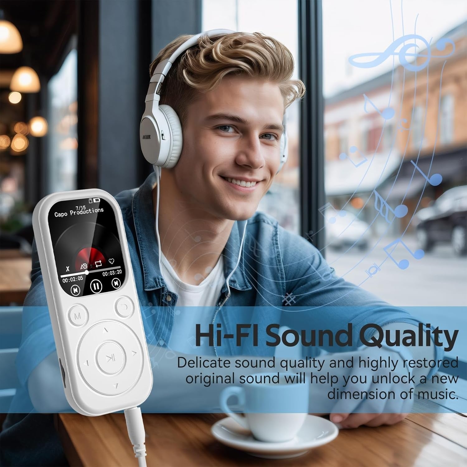 64GB Bluetooth MP3 Player White 2.01" HD Screen FM