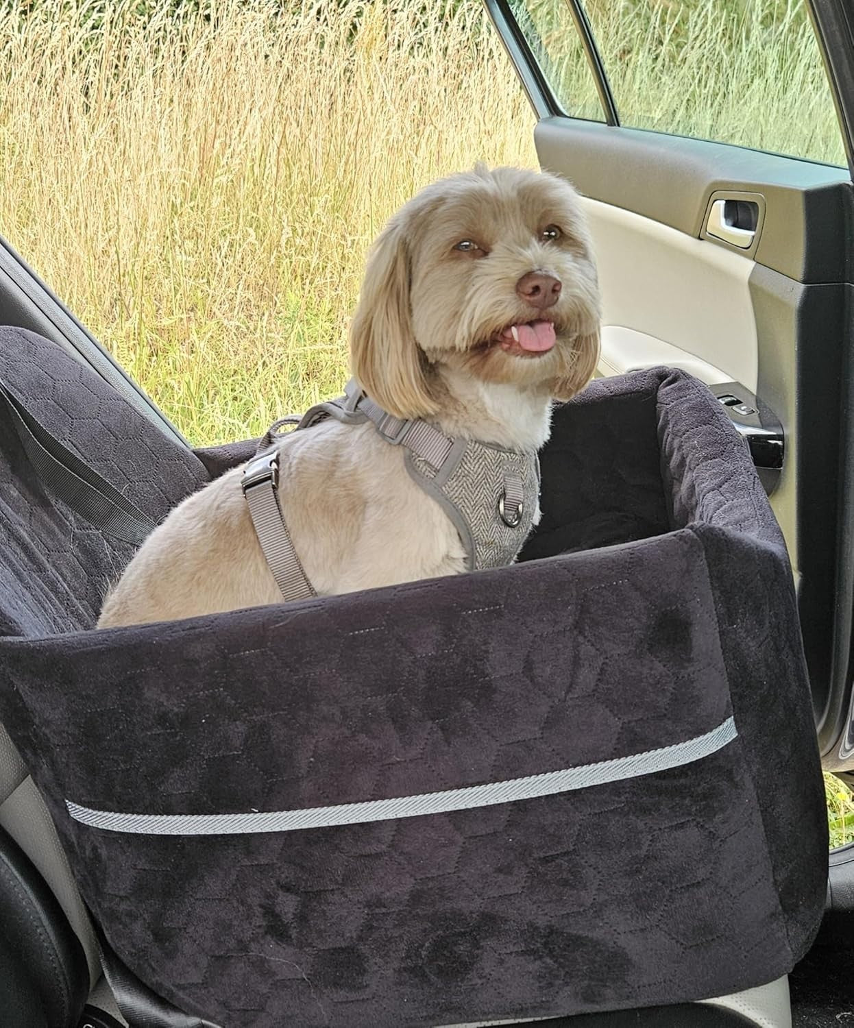 Luxury Dog Car Seat Memory Foam Booster Bed Washable Cover 35lbs