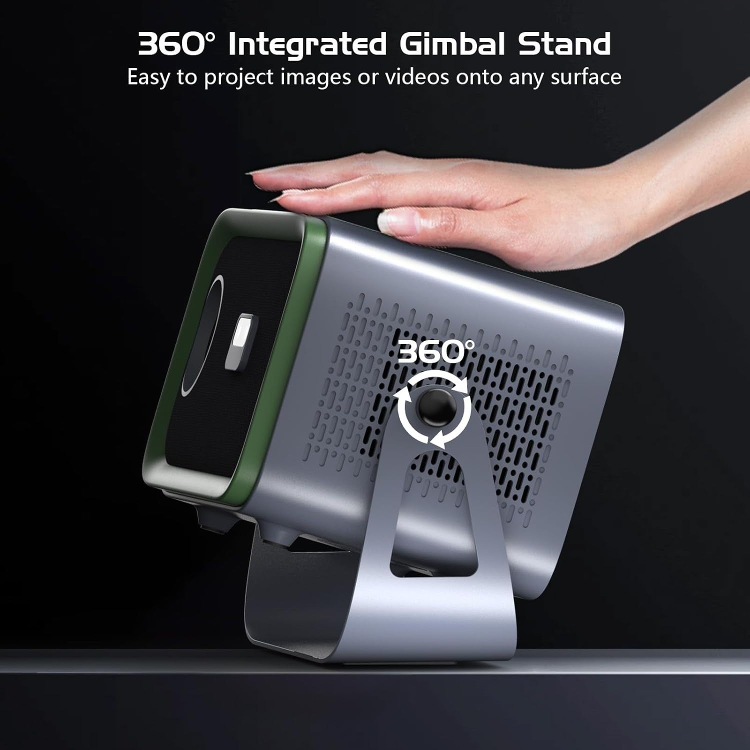 4K Smart Projector 1080P Auto Focus WiFi 6 Bluetooth 360° Portable