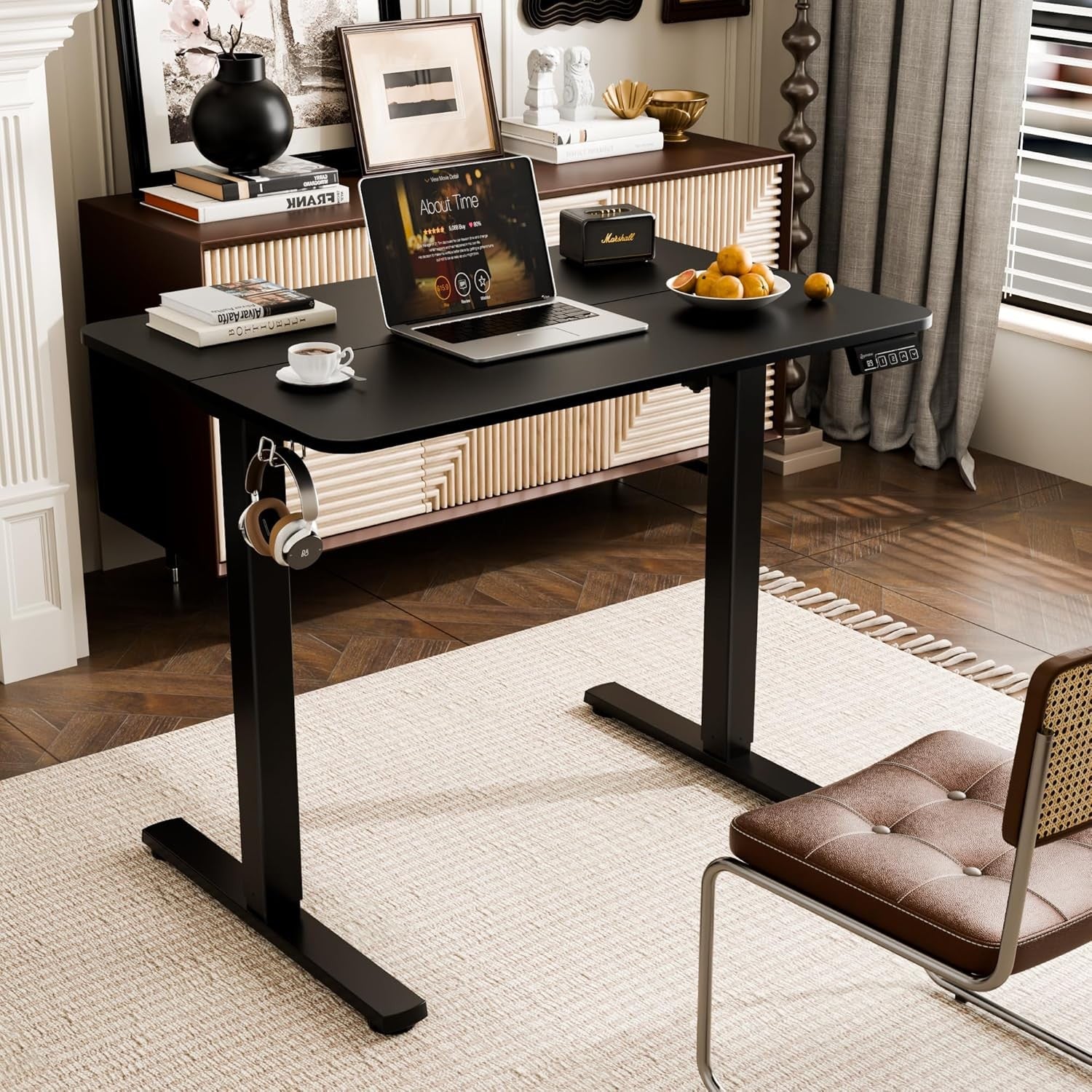 Electric Standing Desk Height Adjustable Sit Stand Home Office Table 90x60cm