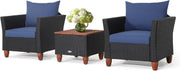 Rattan Garden Furniture Set 3pc Outdoor Bistro Chair Table Patio Sofa