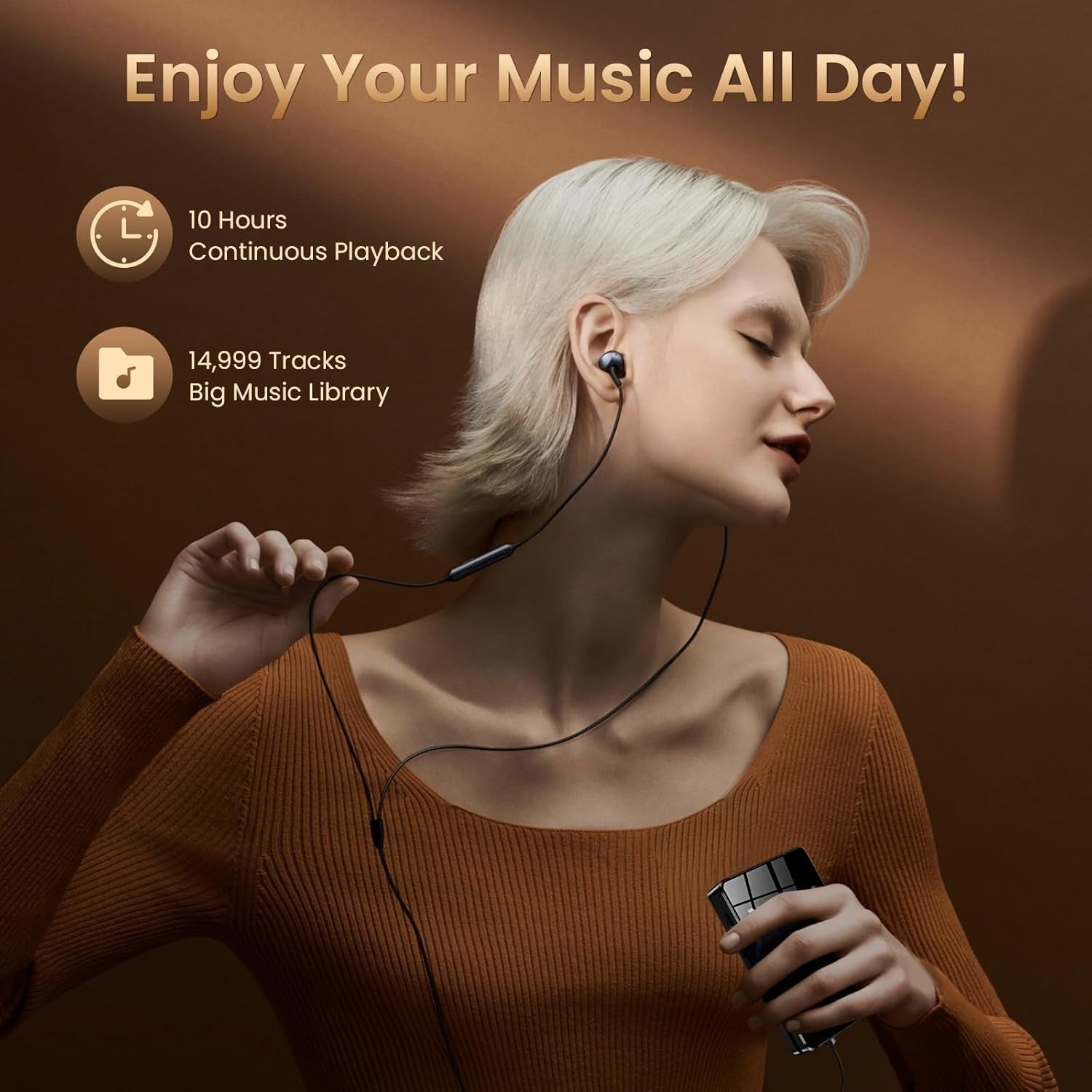 Hi-Res Bluetooth 5.2 MP3 Player | FLAC DSD DAC, 64GB Expandable Music Player