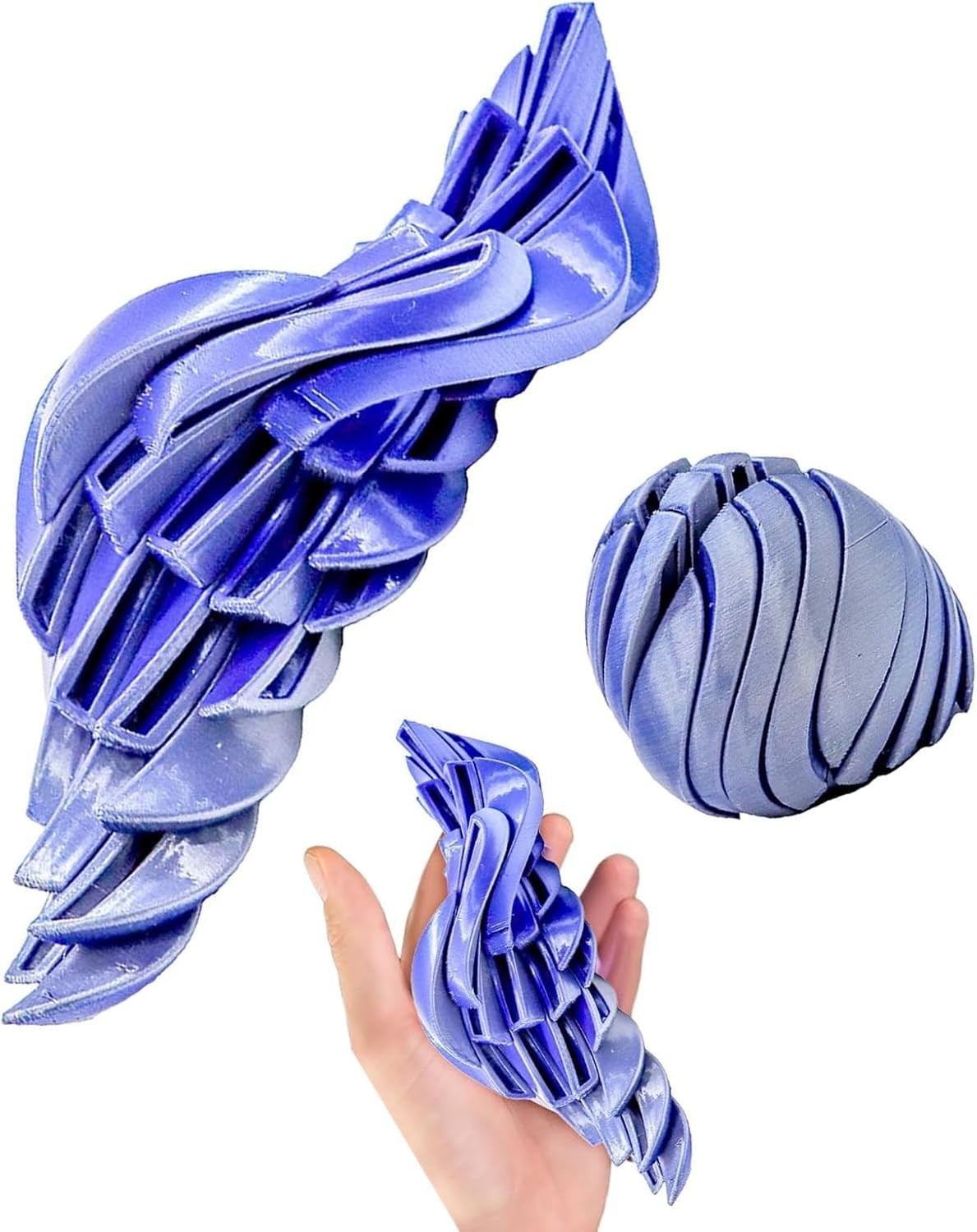 Mini Twist Gear Sphere Fidget Ball 3D Printed Anxiety Stress Relief Toy