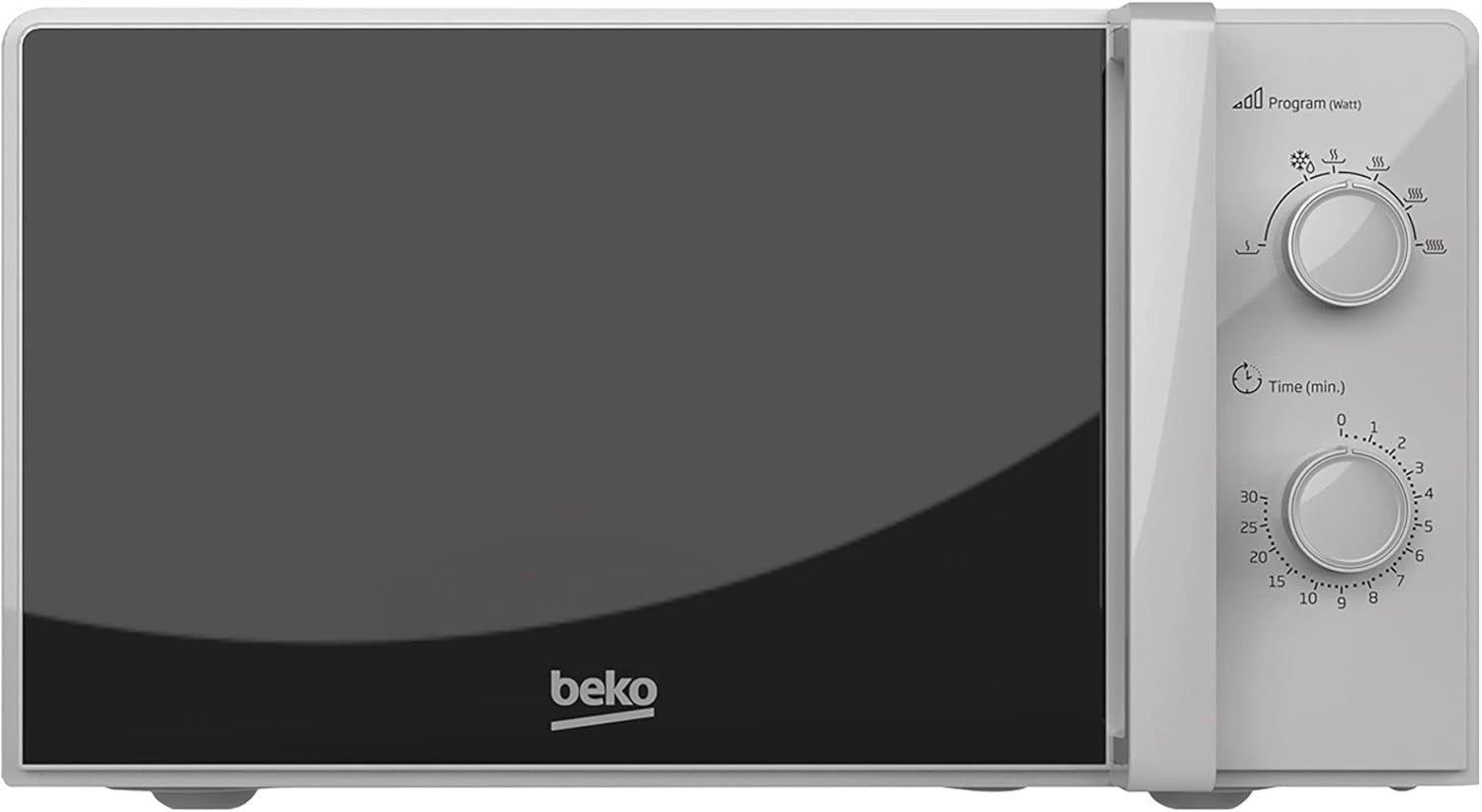 Silver 20L 700W Solo Microwave Auto Defrost 30min Timer Compact