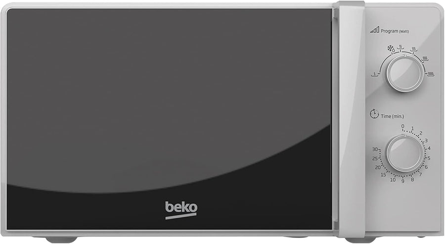Silver 20L 700W Solo Microwave Auto Defrost 30min Timer Compact