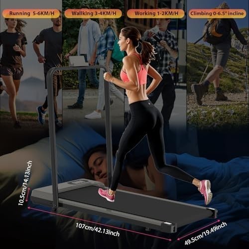 Portable Under Desk Treadmill 4% Incline 2.5HP Quiet Home Office Pad