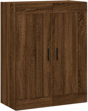 Wall Mounted Cabinet Brown Oak 3 Compartments Durable Wood 34x69.5x90cm