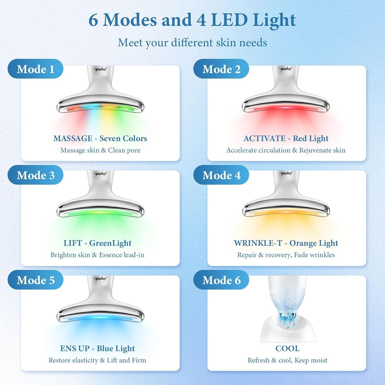 EMS Face Lifting Massager Hot Cold LED Anti Wrinkle Tool