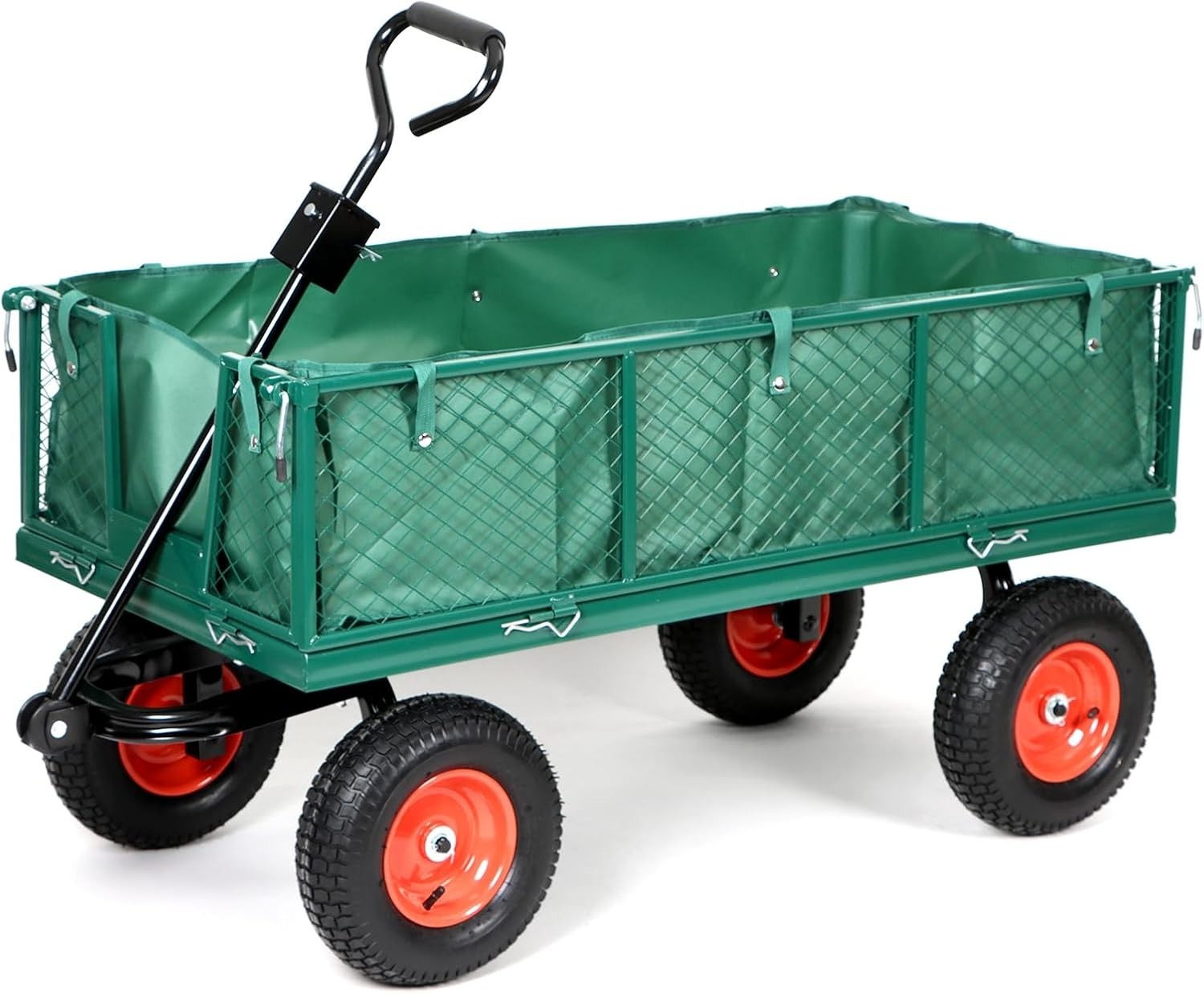 Green Heavy Duty Garden Trolley 700kg Mesh Cart Wagon Dump Truck 125.5×61.5cm