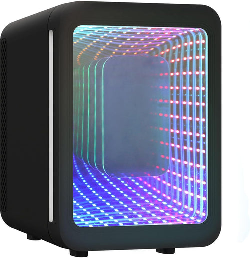 Portable Mini white Fridge 4L AC/DC LED RGB Mirror Gamer Bedroom Car