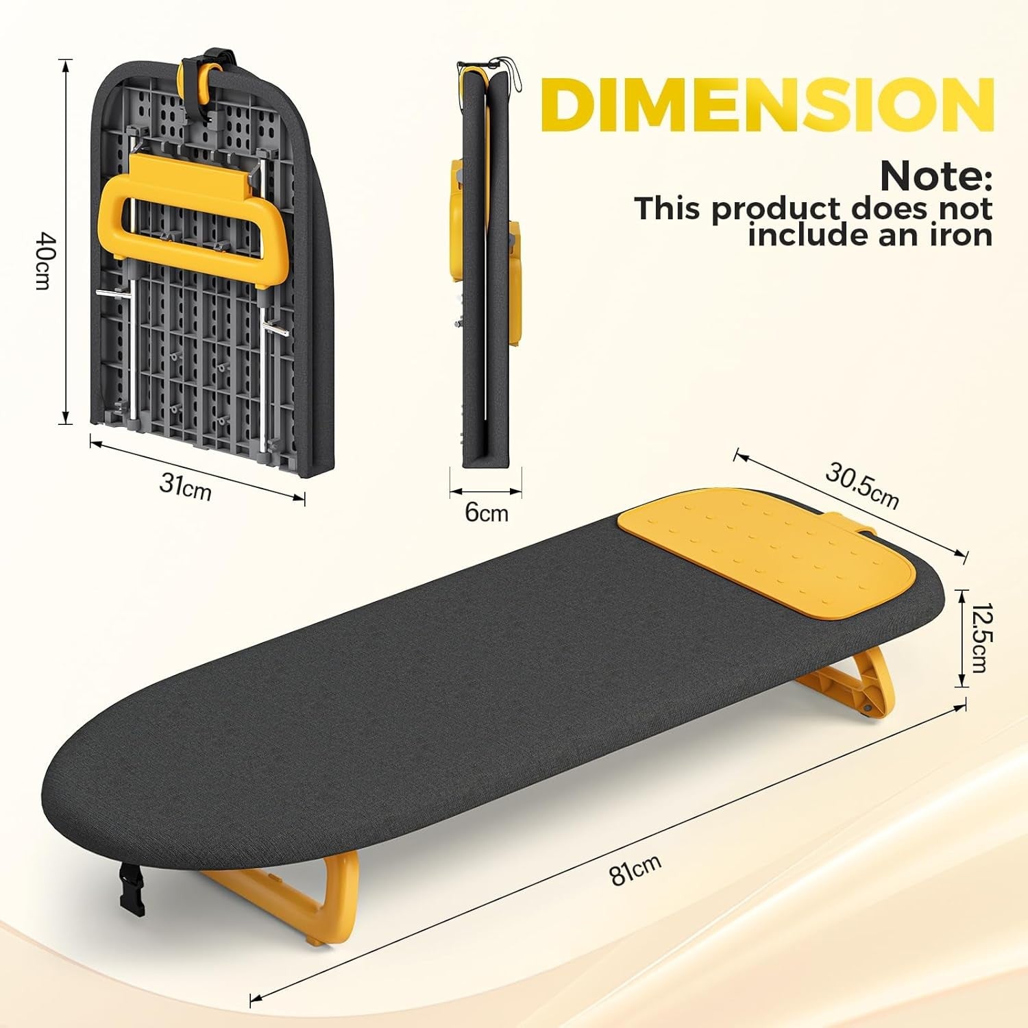 Tabletop Ironing Board Mini Folding Iron Board for Travel Dorm Small Spaces