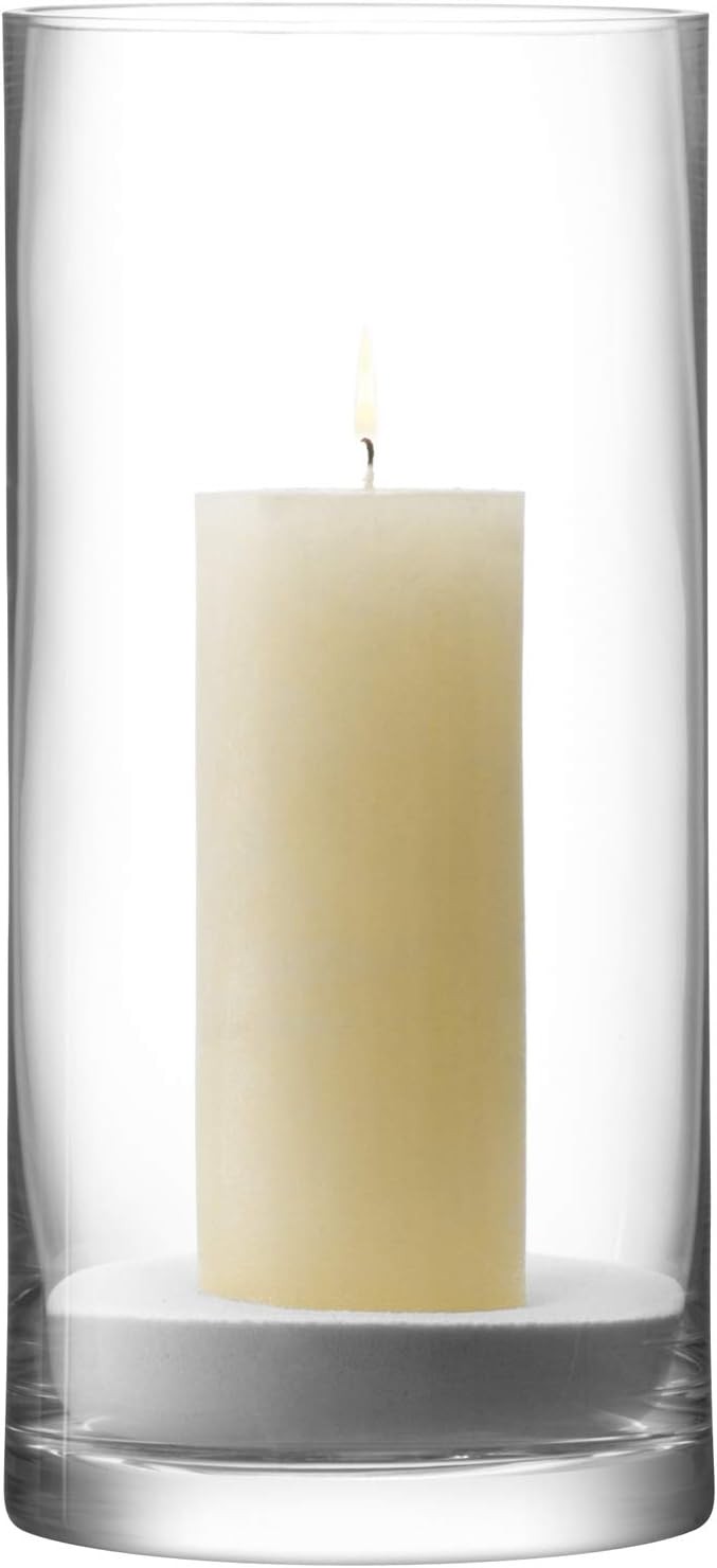 Tall Clear Glass Cylinder Vase 36cm Minimalist Flower Candle Holder Decor
