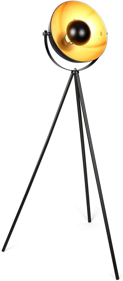 Retro Tripod Floor Lamp Vintage Black Gold Studio Light Metal Standing Lamp