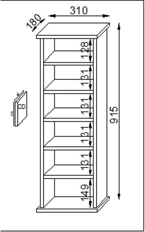 Black CD DVD Storage Tower Media Cabinet Holds 150 CDs 65 DVDs Shelf