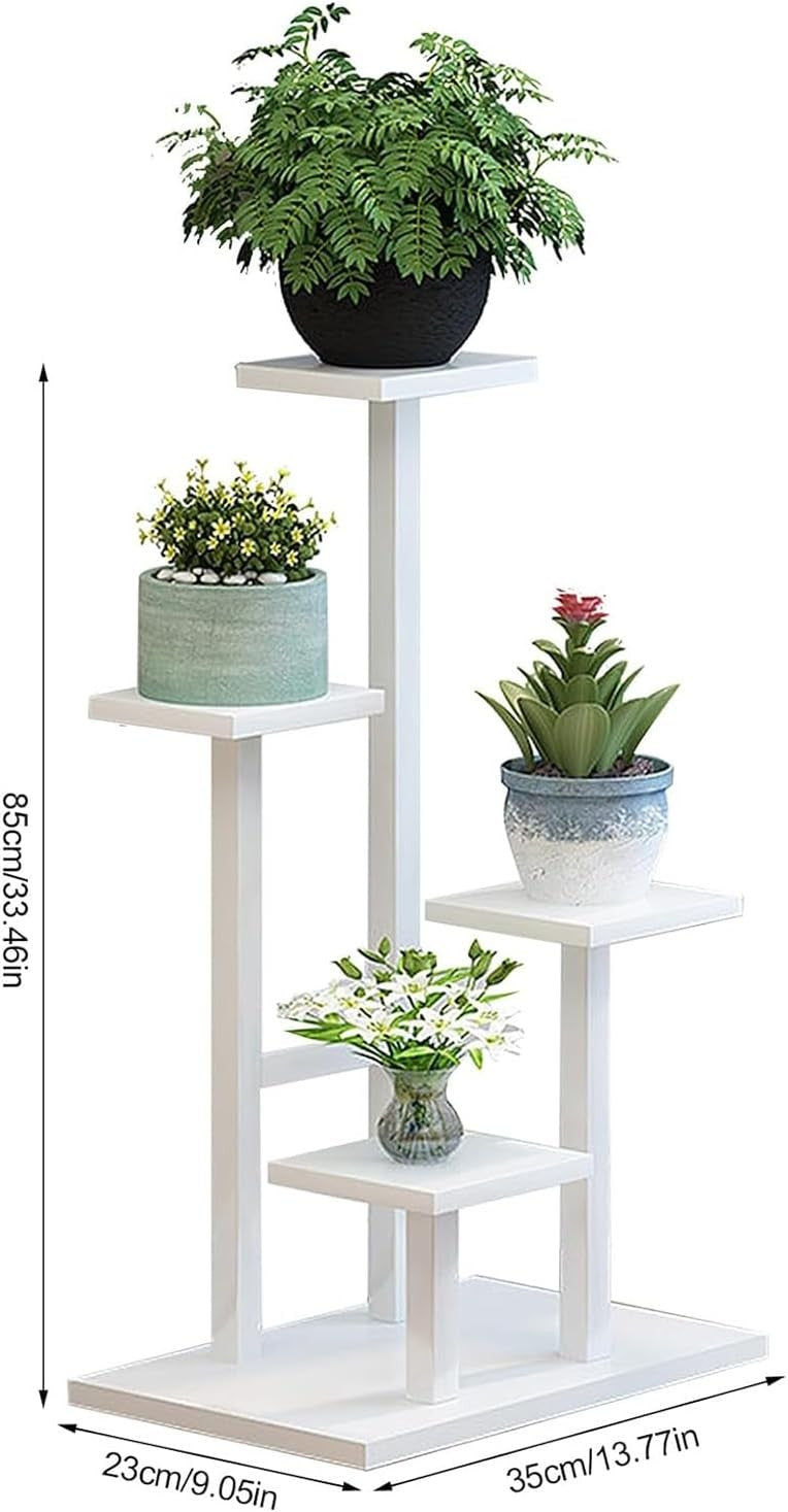 5 Tier Black Metal Plant Stand Indoor Outdoor Heavy Duty Flower Pot Display Rack