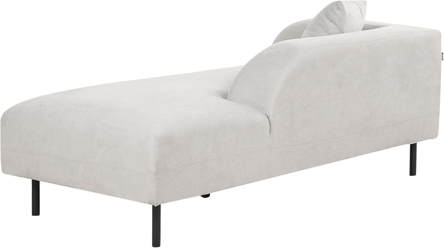 Grey Left-Hand Chaise Lounge Sofa | Retro Curved Back, Fabric & Cushion