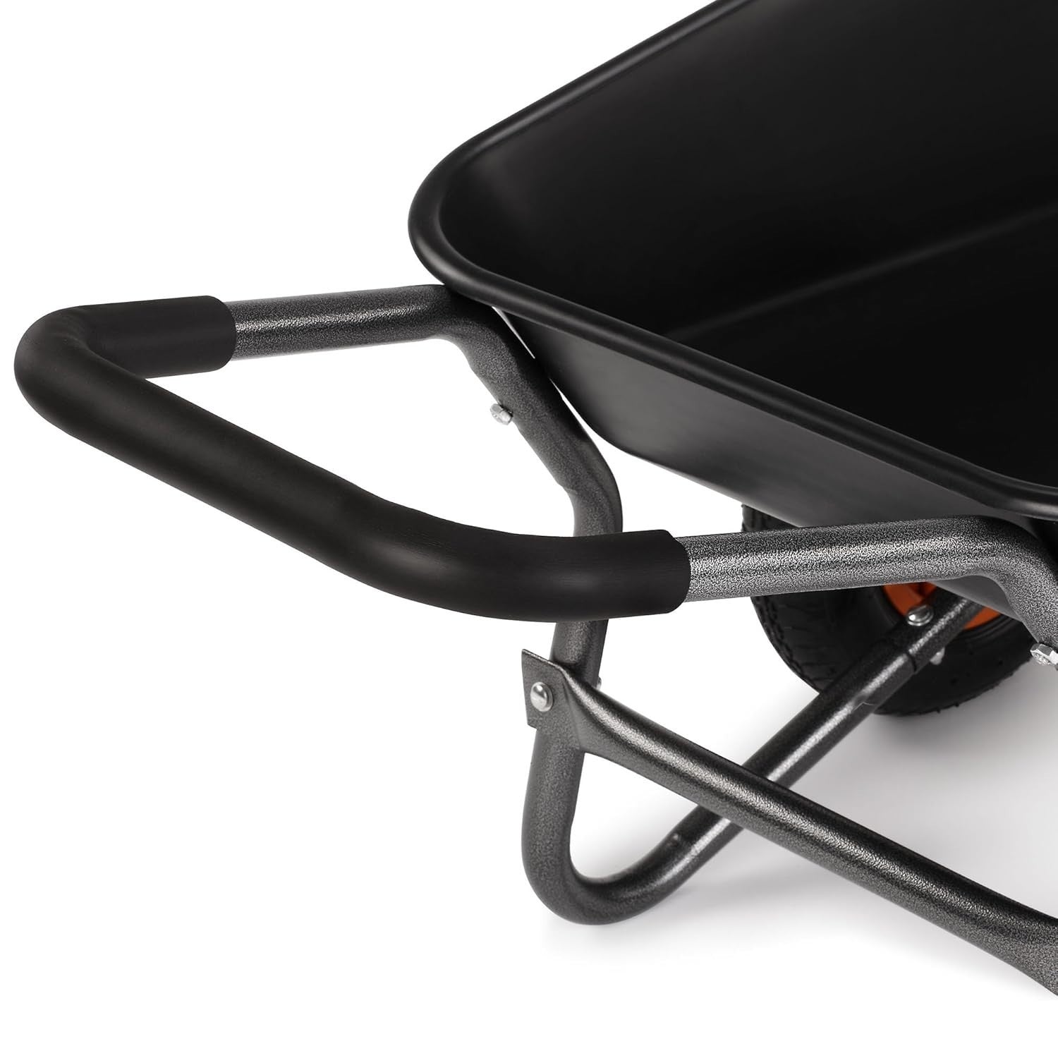 78L Dual Wheel Wheelbarrow – Steel Frame w/ Pneumatic Tyres & Grip Handle 100kg