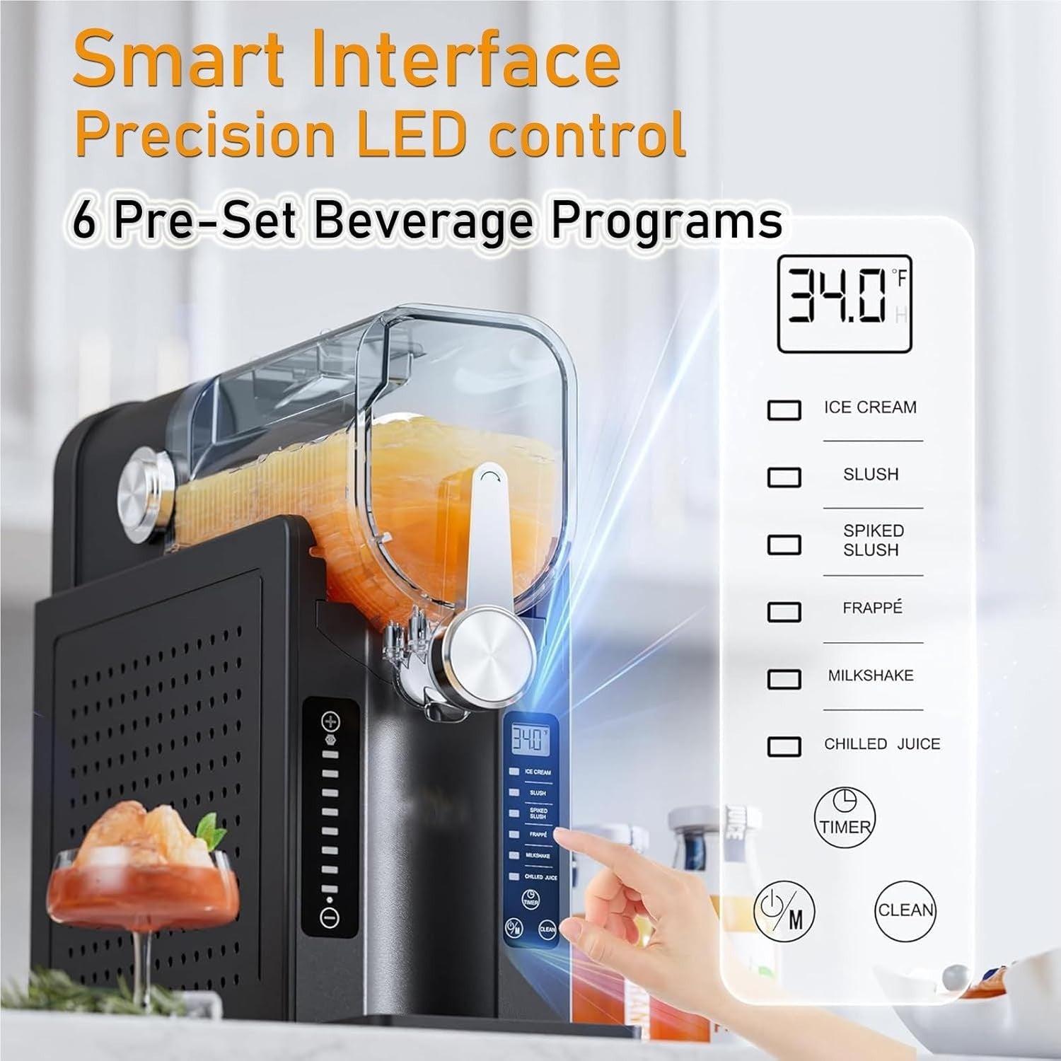 Slushy Machine No Ice Needed Frozen Drink Maker 6 Presets Cocktails