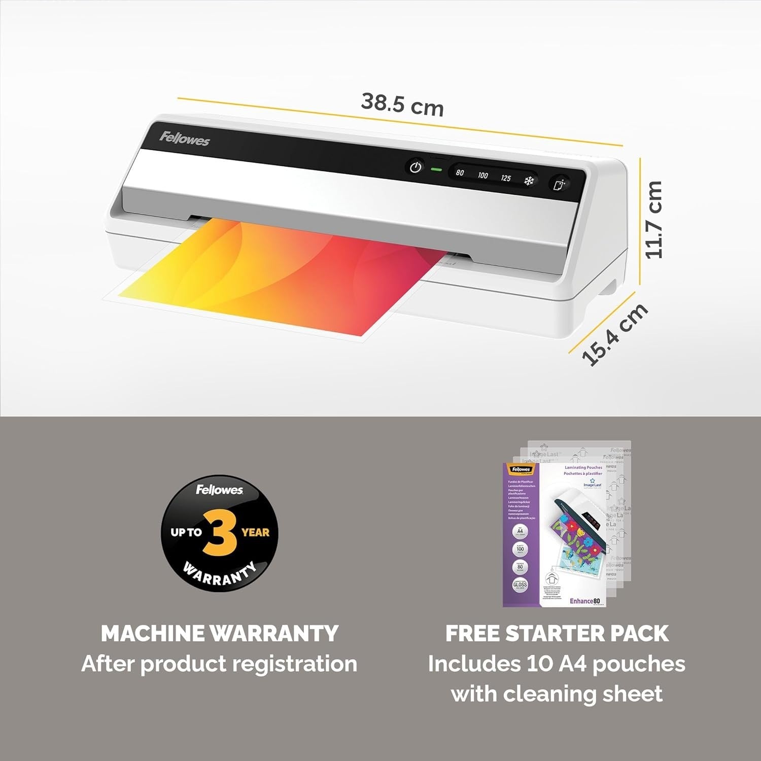 A4 Office Laminator 60s Warm Up Jam Release Auto Shut Off 80–125 Mic