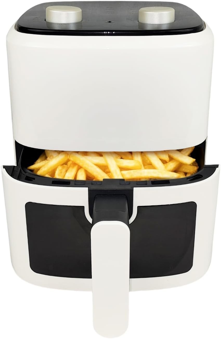 5.5L Air Fryer No Oil Dial Control 1350W Nonstick Roast Bake Dehydrate