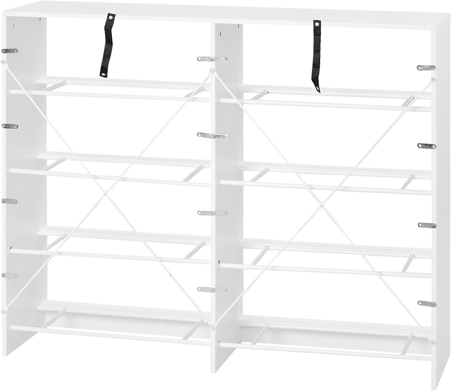 8 Drawer White Storage Chest Fabric Drawers Bedroom Hallway Cabinet 108cm
