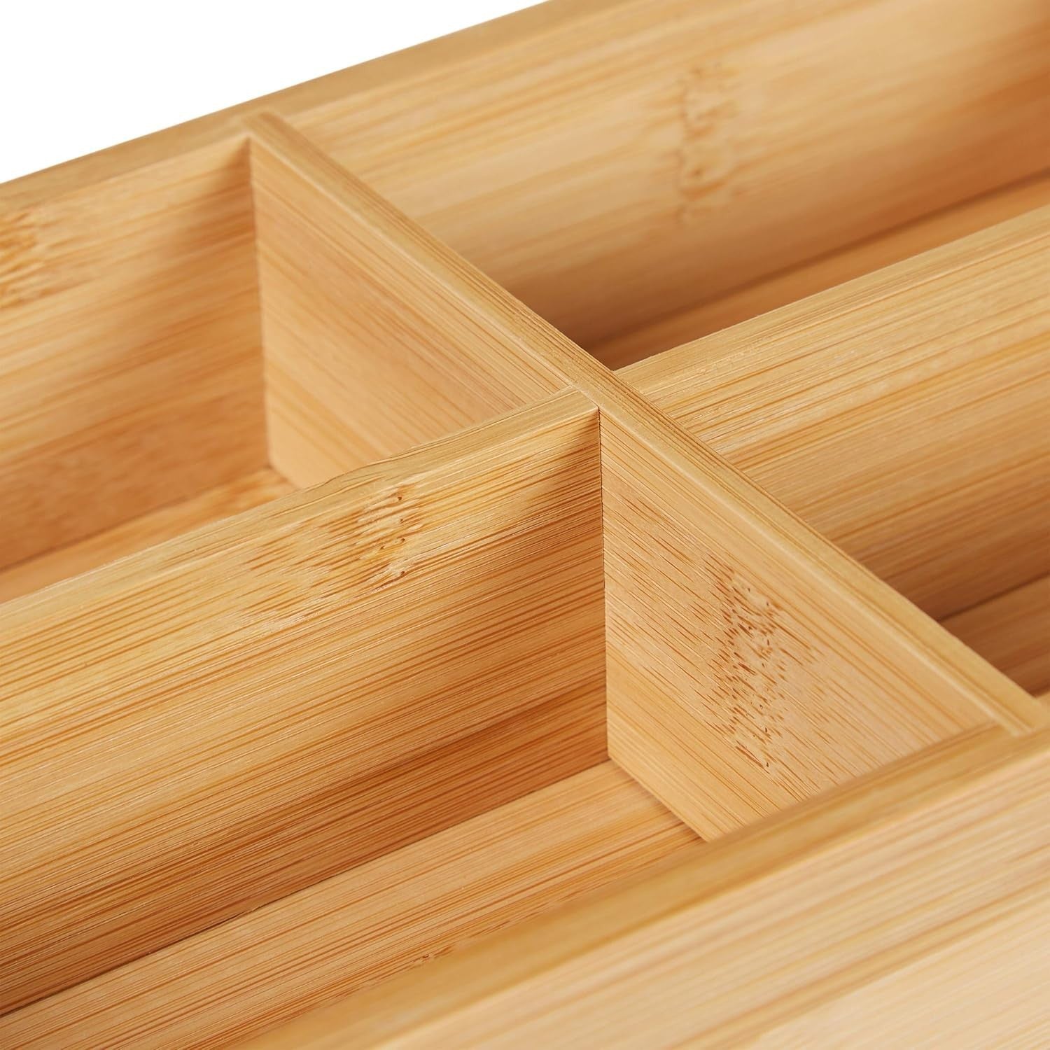 Multifunctional Bamboo Desk Organizer with Drawer 4 Compartments for Makeup