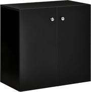 Modern Black Wooden Storage Cabinet 2 Door Sideboard Cupboard Bookcase