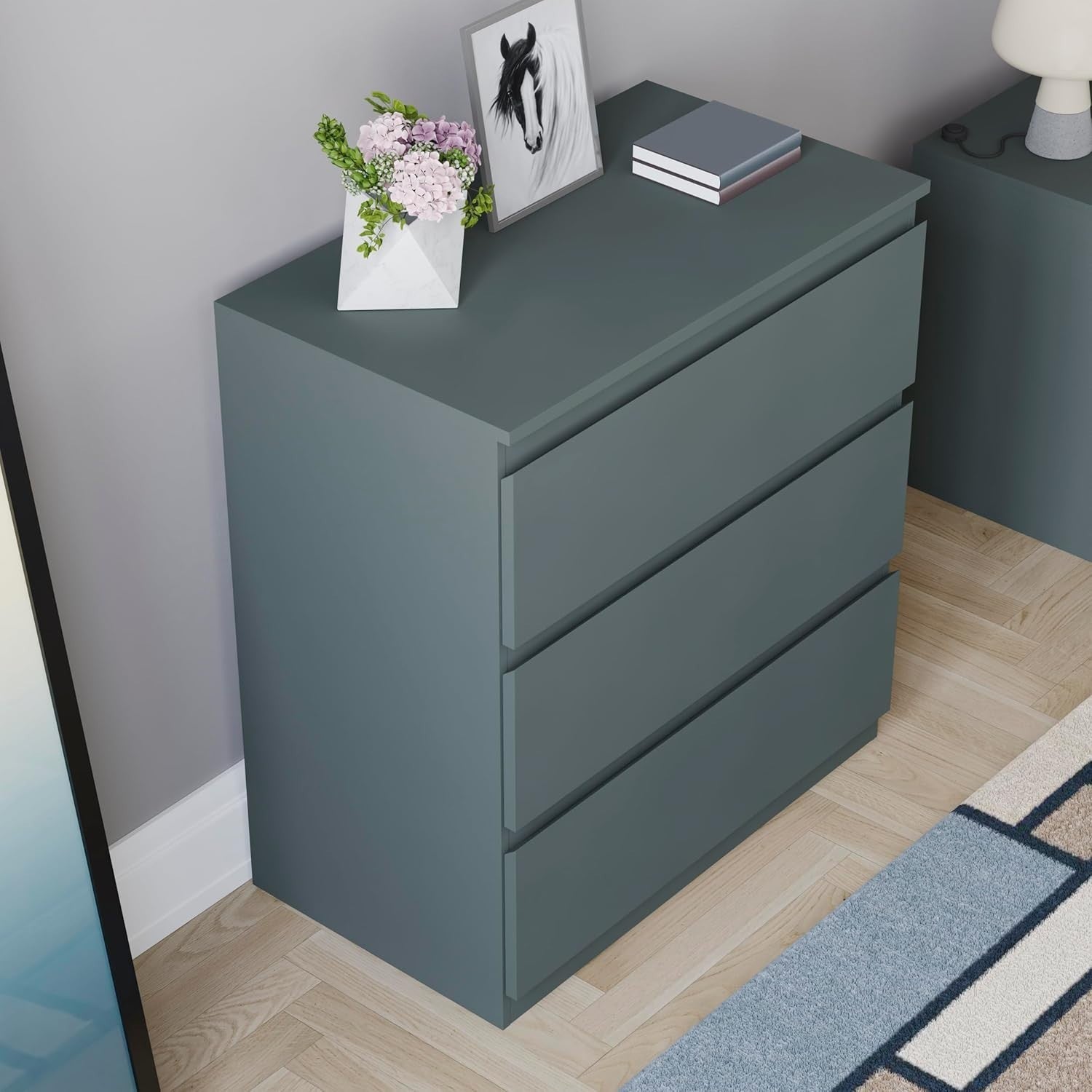 Modern 3-Drawer Chest Storage Unit – Bedroom Organizer, Smooth Slide Drawers