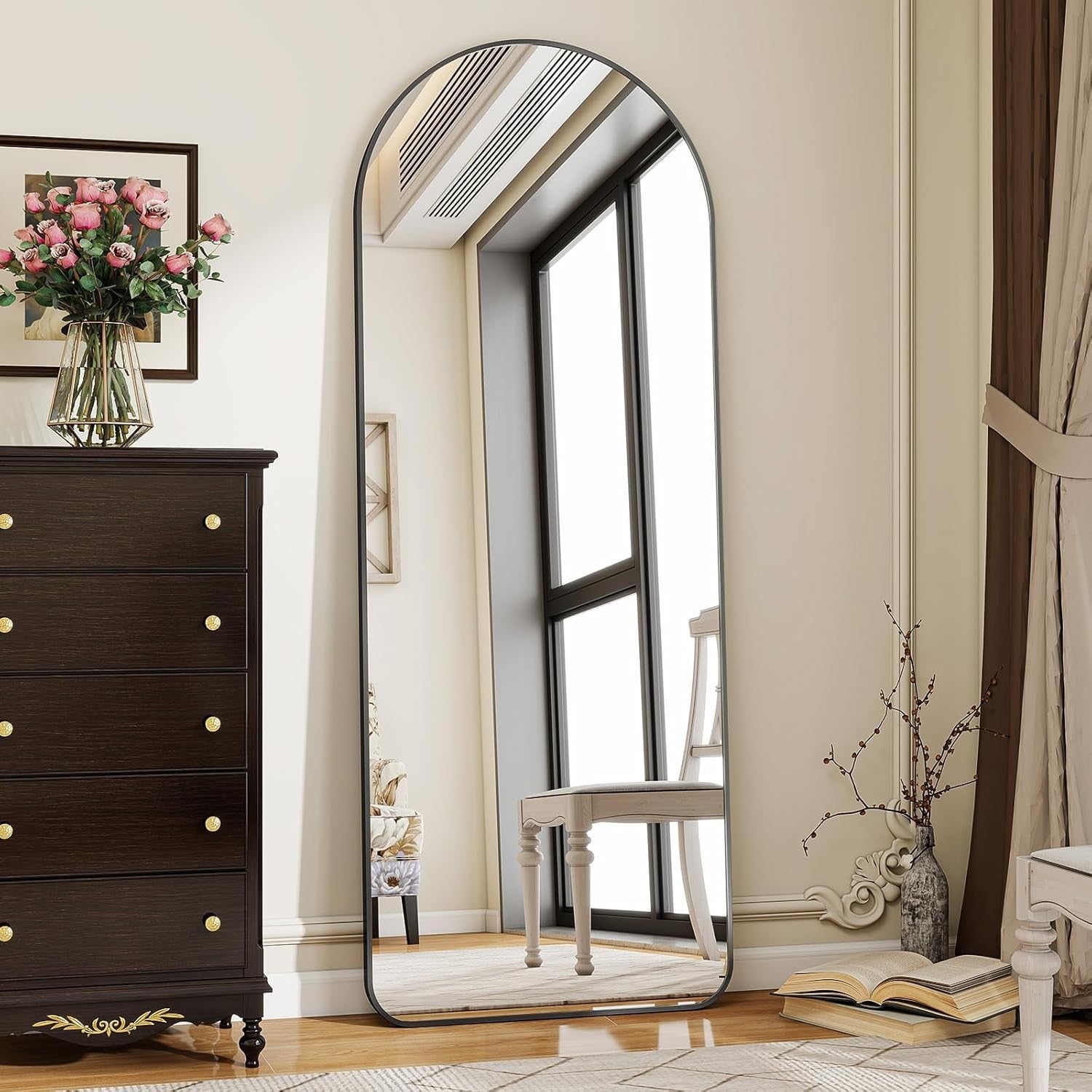 Gold Arch Full Length Mirror 165x53cm Wall Mounted or Leaning Frame