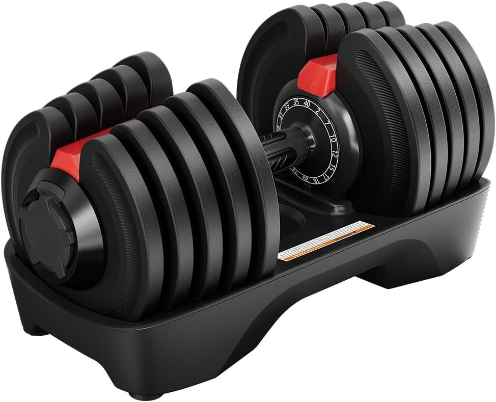 40kg Adjustable Dumbbells Pair 16-in-1 Quick Dial Home Gym Weights