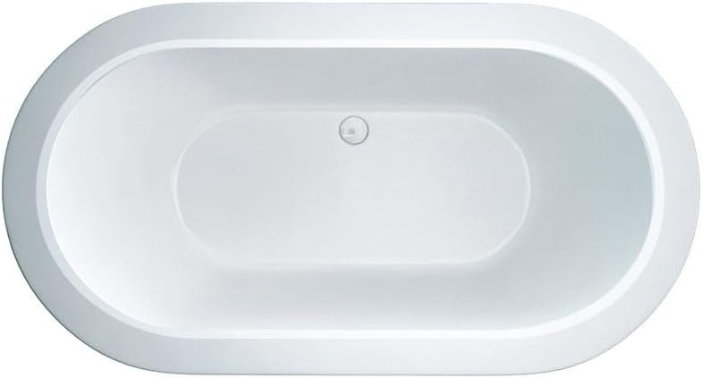 1600x650mm White Oval Freestanding Double Ended Acrylic Shower Bath with Waste