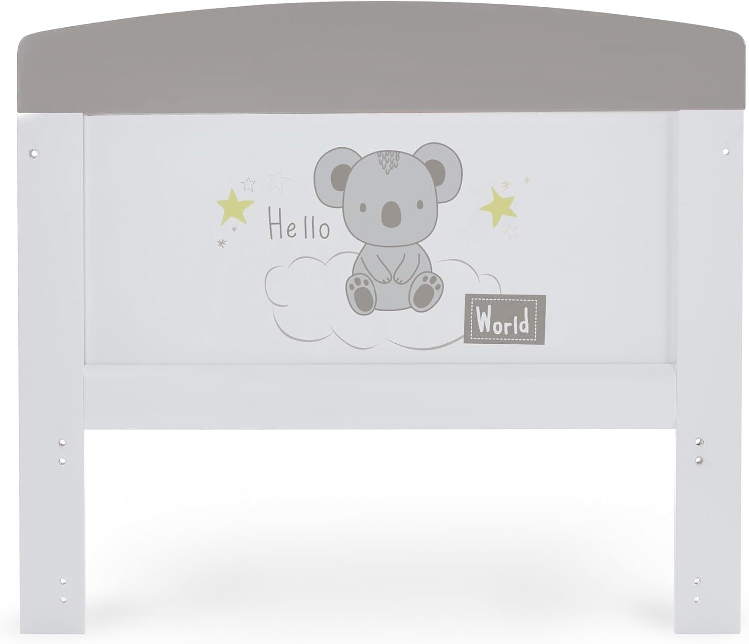 Convertible Cot Bed with Adjustable Height Toddler Bed 140x70cm Koala Grey