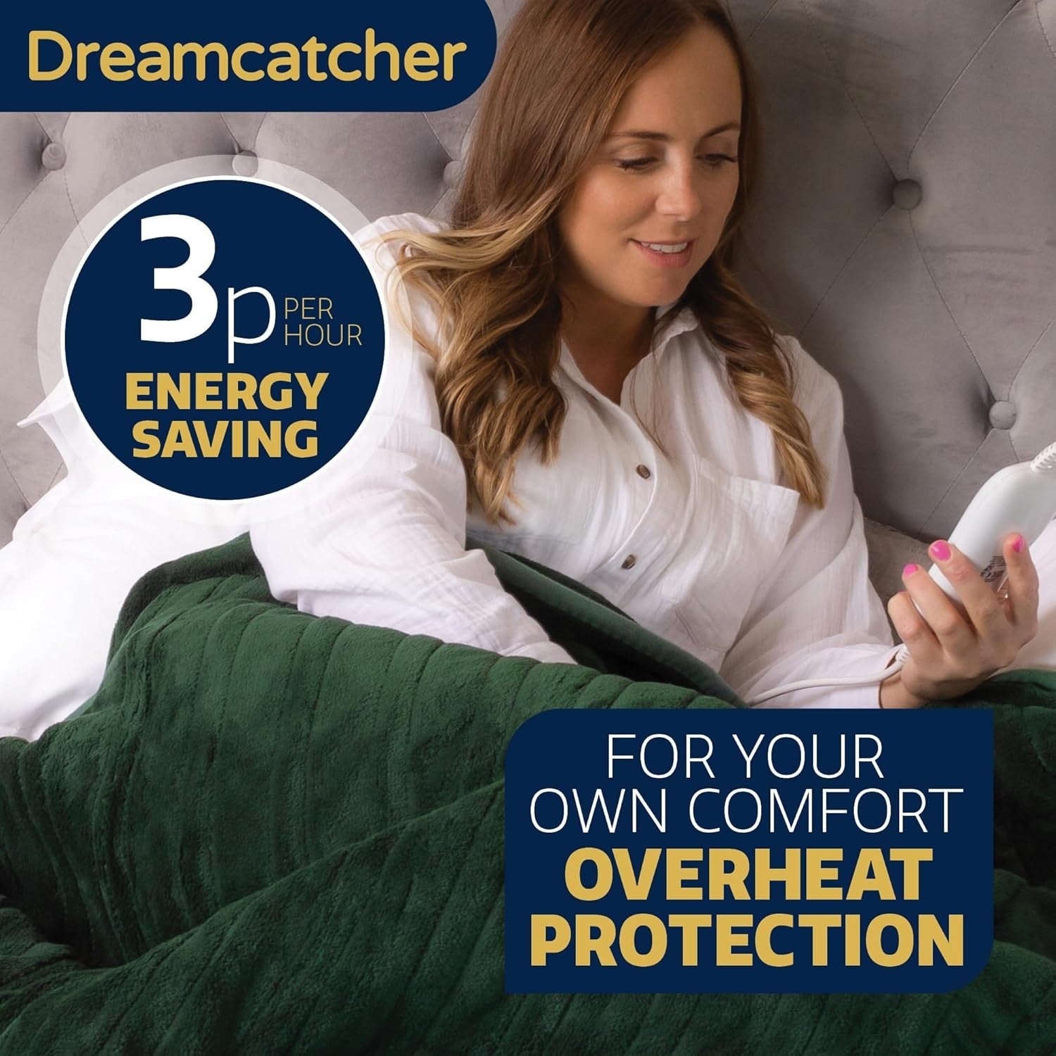 Electric Heated Throw Blanket 160x120cm Soft Fleece 9 Timer Washable