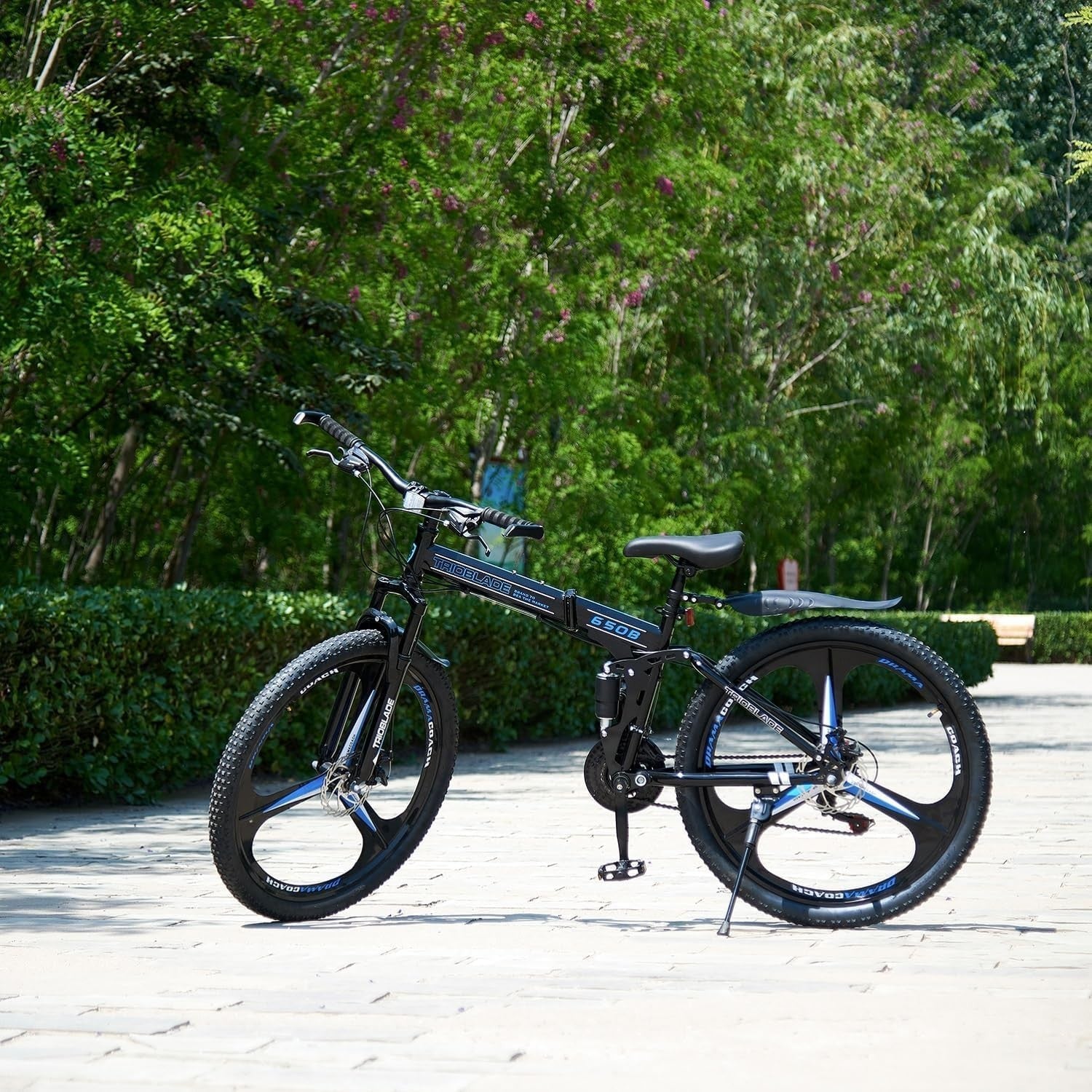 27.5" Foldable Mountain Bike Dual Suspension 21-Speed Lightweight MTB