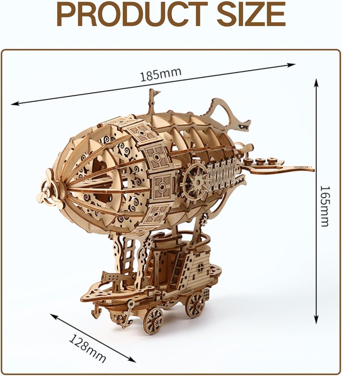 Wooden Airship 3D Puzzle Kit – Steampunk DIY Model for Adults & Home Decor